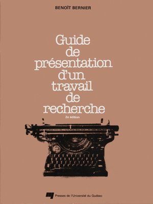 cover image of Guide de présentation d'un travail de recherche